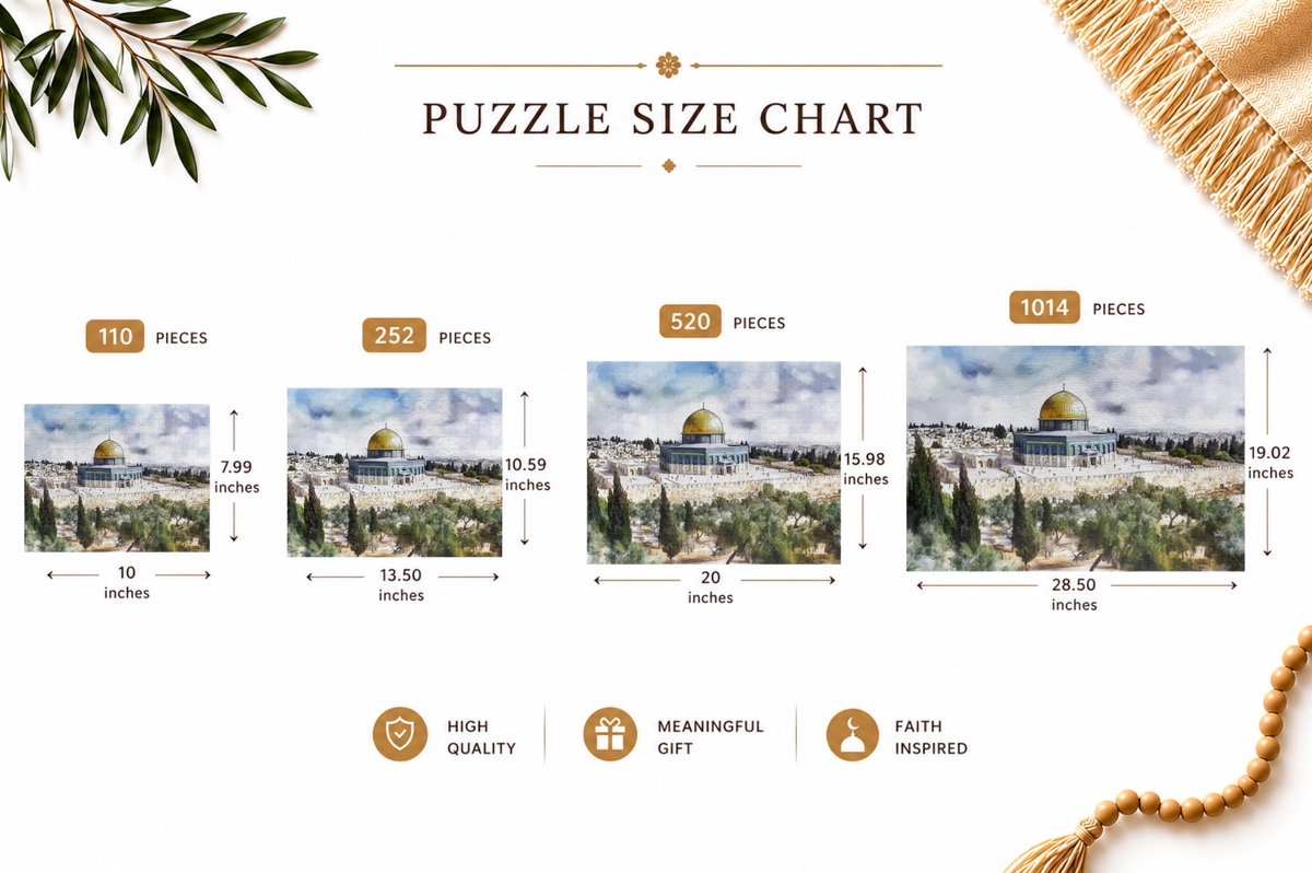 Dome of the Rock Puzzle – Blue Sky Jerusalem Islamic Jigsaw Puzzle