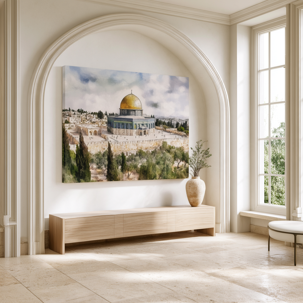 Dome of the Rock Islamic Canvas – Scenic Jerusalem Wall Art