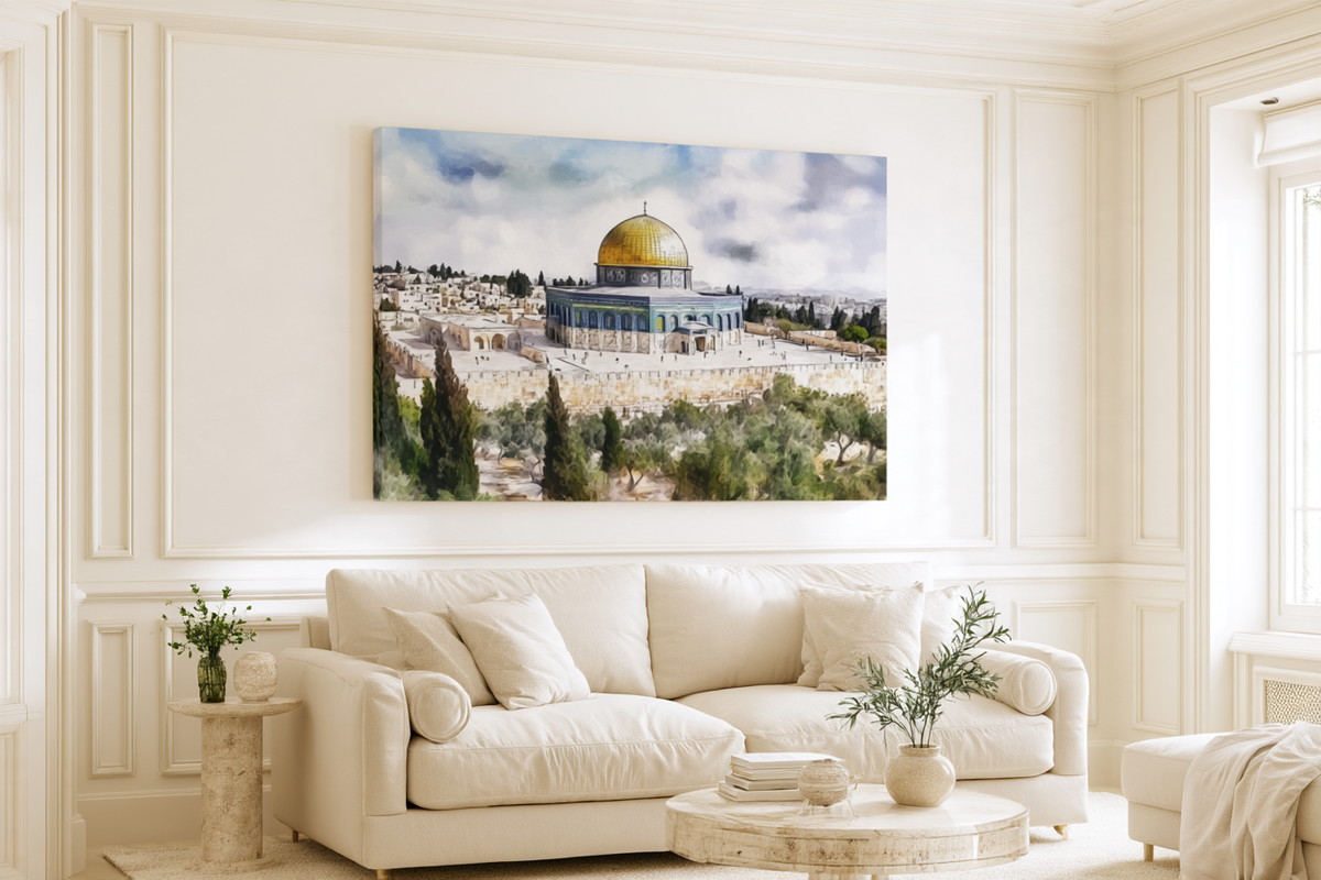 Dome of the Rock Islamic Canvas – Scenic Jerusalem Wall Art
