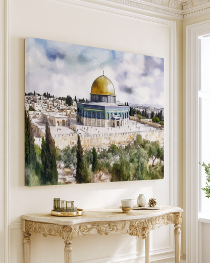 Dome of the Rock Islamic Canvas – Scenic Jerusalem Wall Art