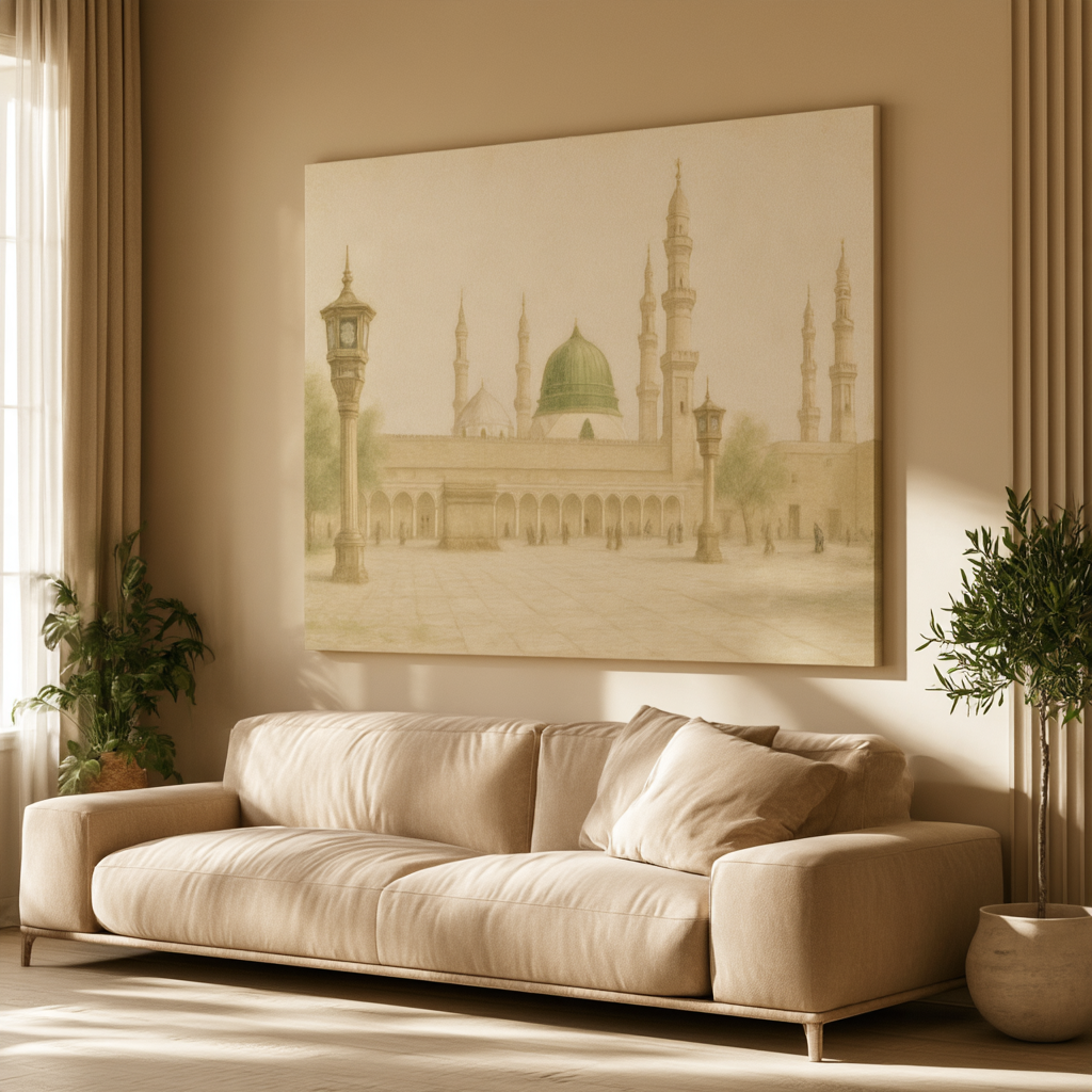 Masjid Nabawi Islamic Canvas Wall Art – Serene Medina Home Decor