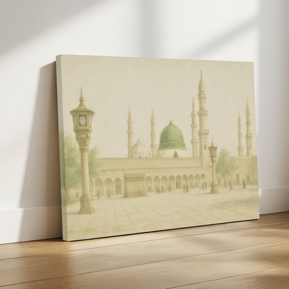 Masjid Nabawi Islamic Canvas Wall Art – Serene Medina Home Decor
