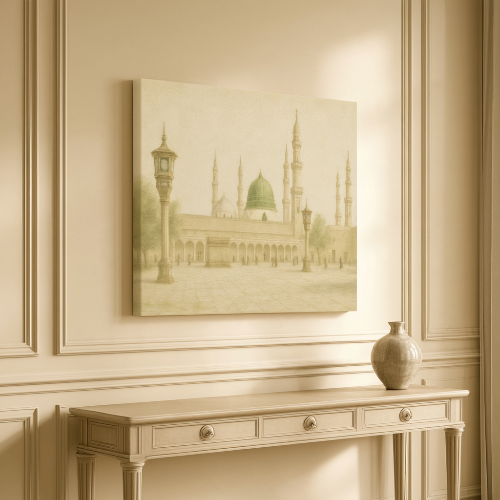 Masjid Nabawi Islamic Canvas Wall Art – Serene Medina Home Decor