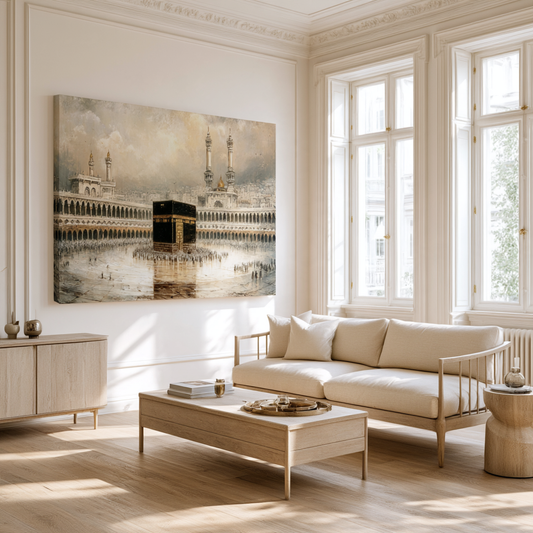 Mecca Kaaba Canvas Wall Art – Islamic Home Decor