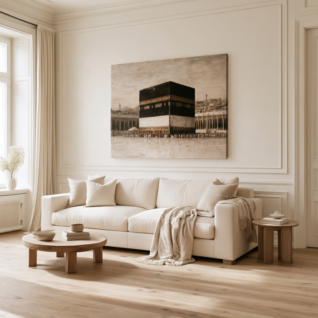 Vintage Kaaba Canvas Wall Art – Hajj & Islamic Home Decor