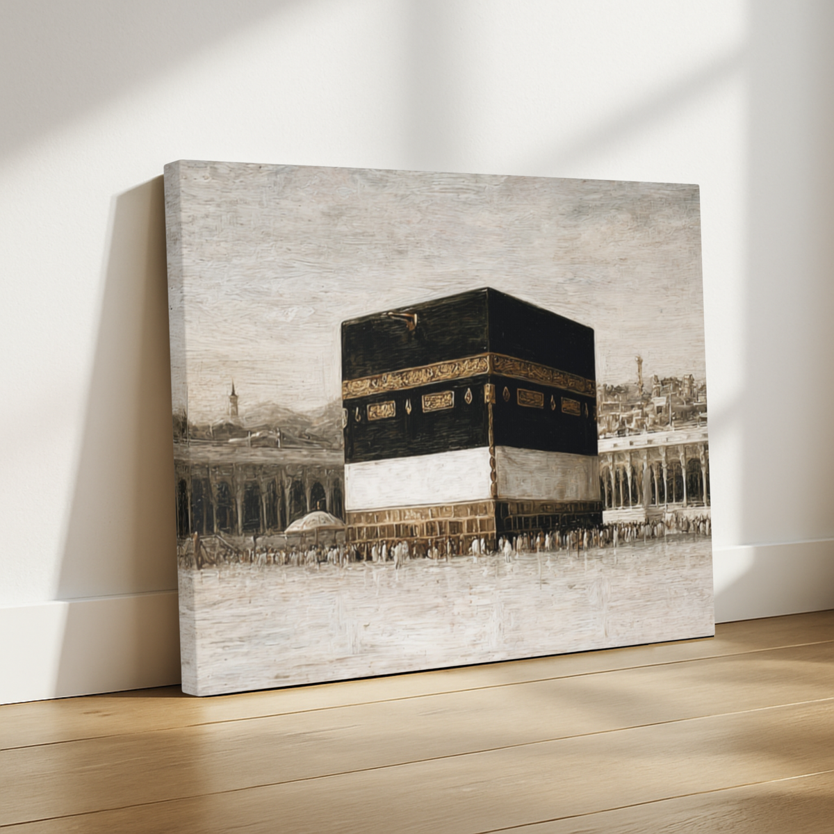 Vintage Kaaba Canvas Wall Art – Hajj & Islamic Home Decor