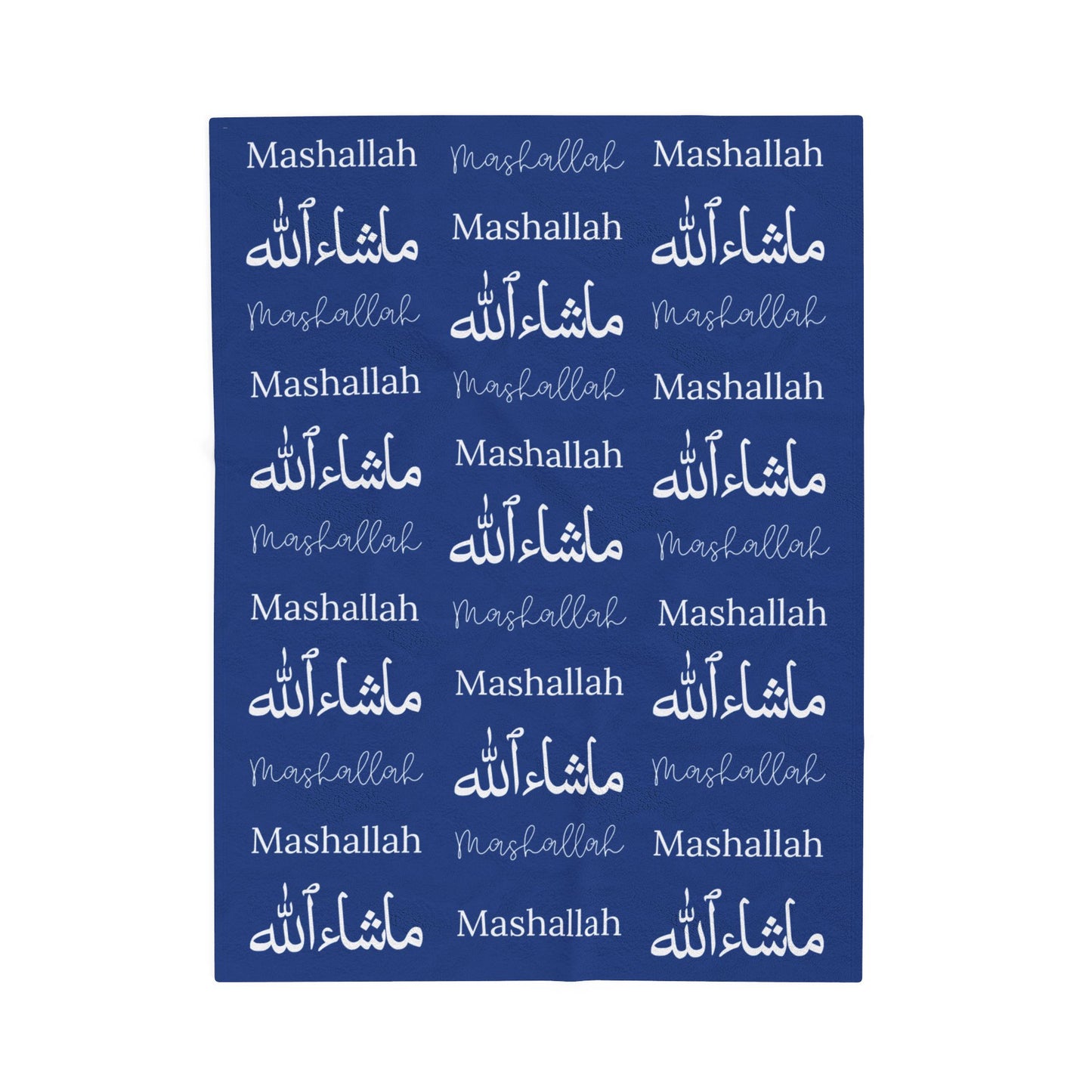 Mashallah Blanket – Dark Blue & White