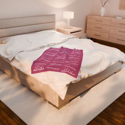 Mashallah Blanket – Mauve Pink & White