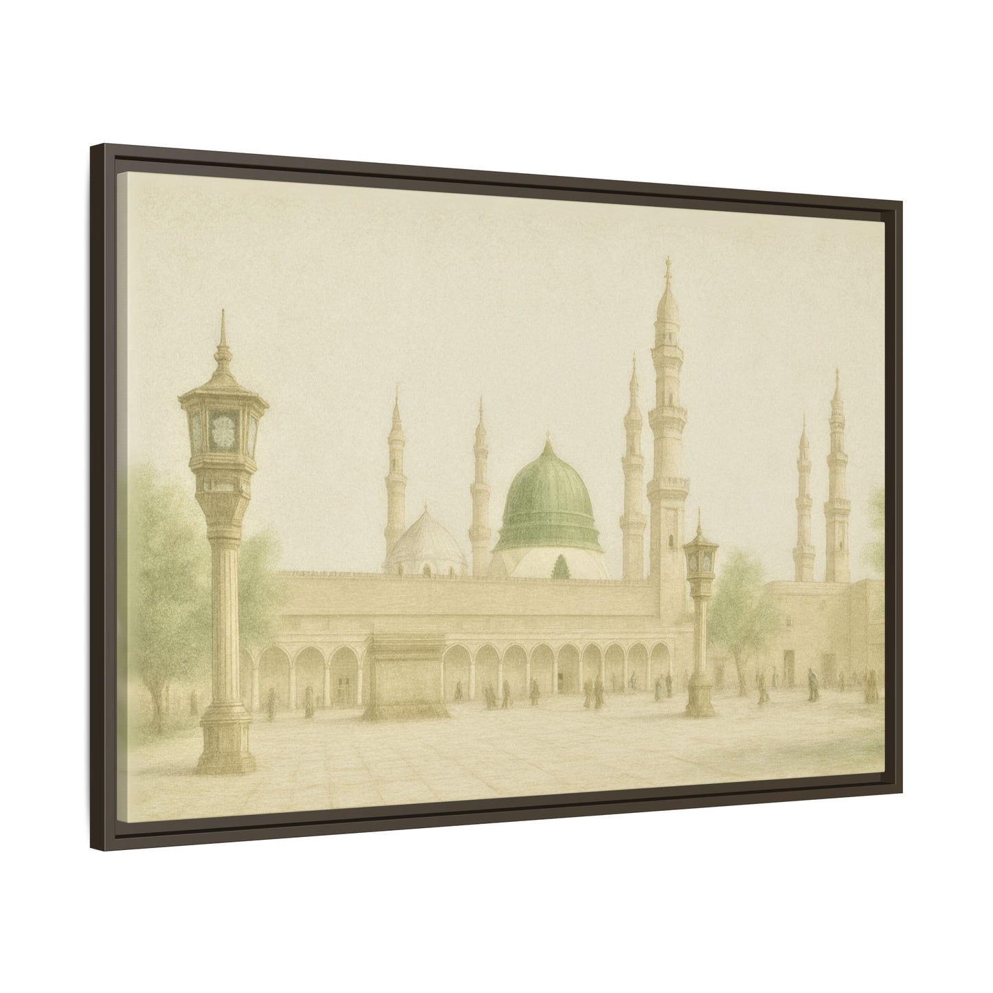 Masjid An-Nabawi Medina – Green Dome Framed Canvas