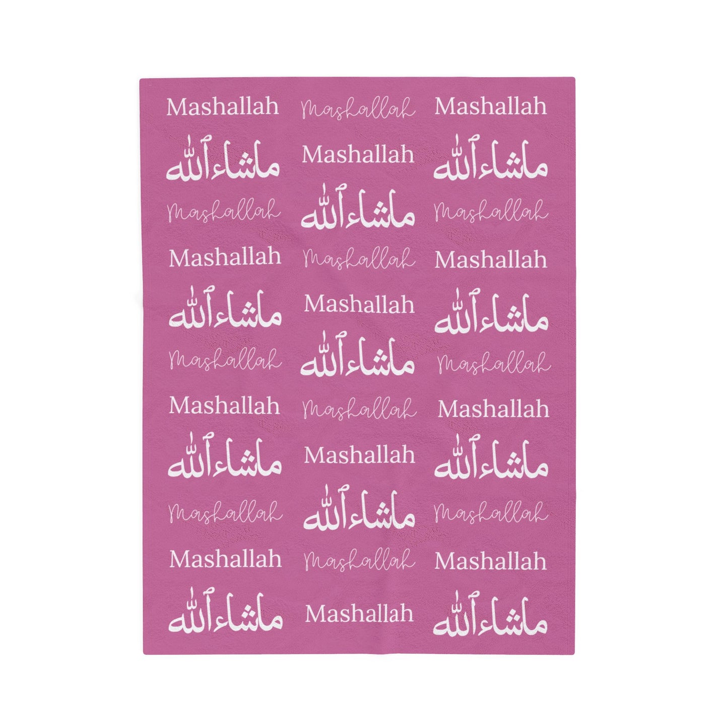 Mashallah Blanket – Mauve Pink & White