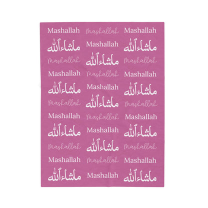 Mashallah Blanket – Mauve Pink & White