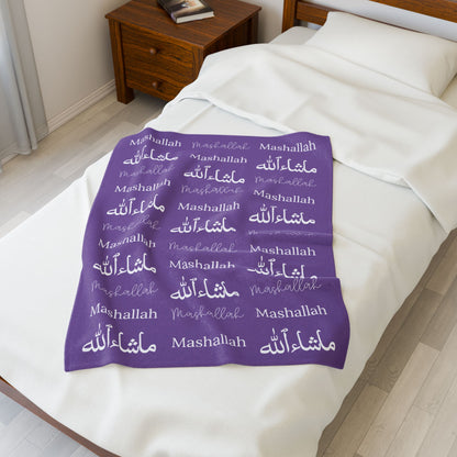 Mashallah Blanket – Purple & White