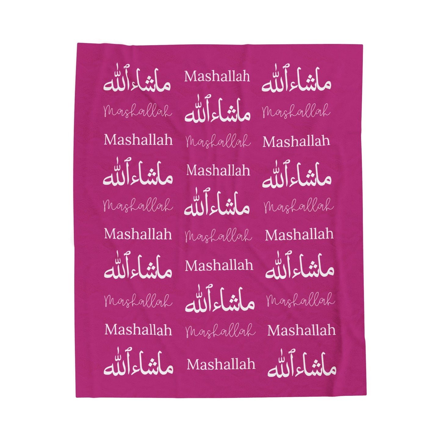 Mashallah Blanket – Magenta Pink & White