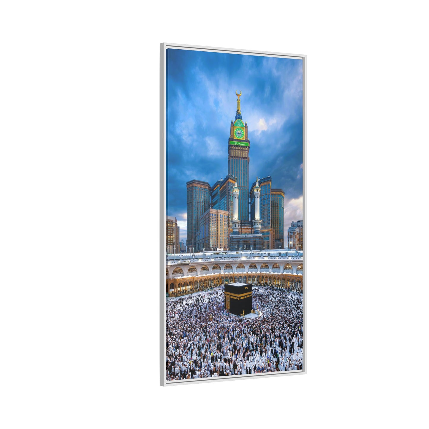 Kaaba & Clock Tower – Classic Makkah Framed Canvas