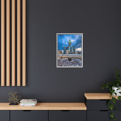 Kaaba & Clock Tower – Classic Makkah Framed Canvas
