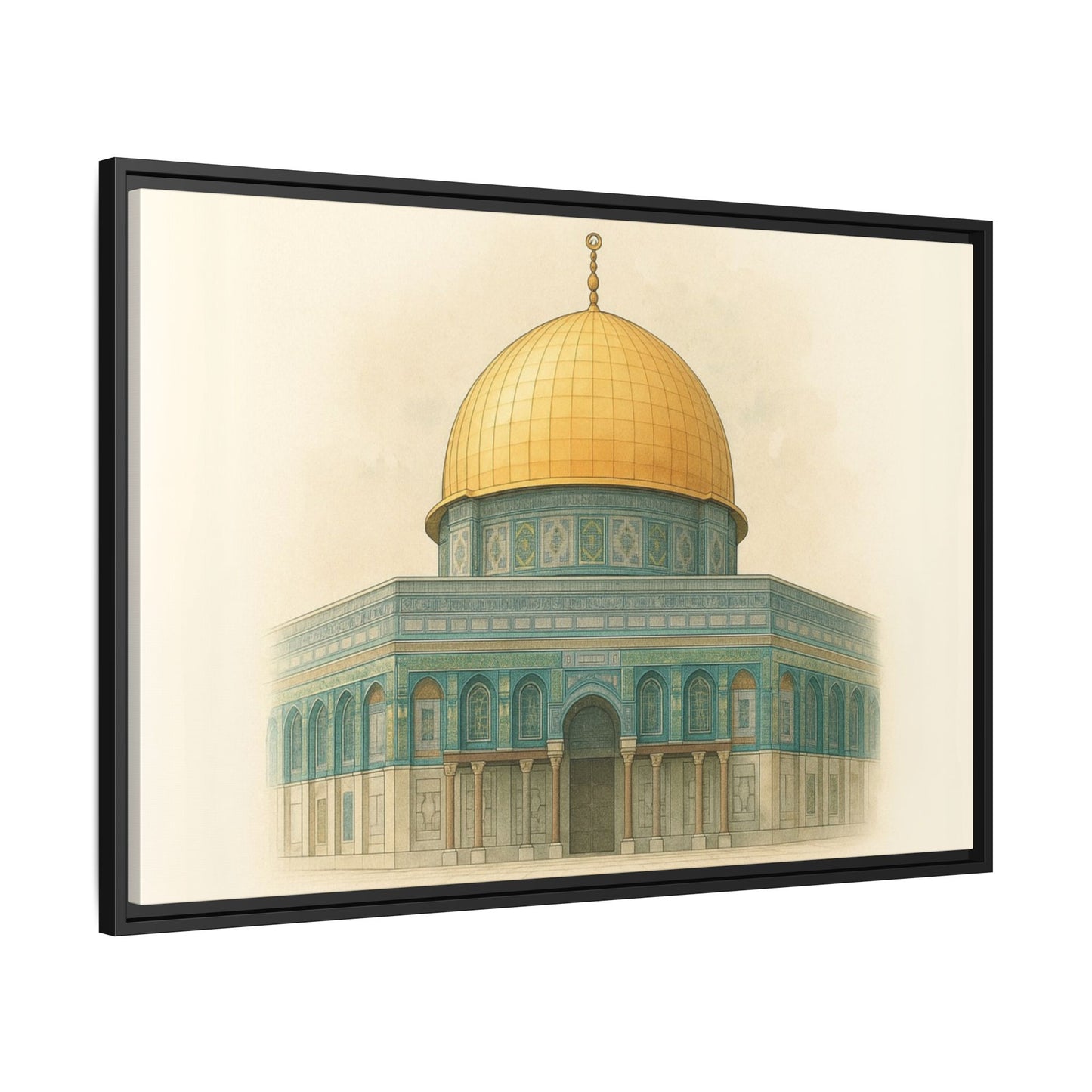 Dome of the Rock Modern Framed Canvas Art