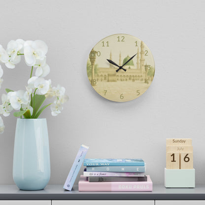 Masjid Nabawi Acrylic Wall Clock - English Numerals