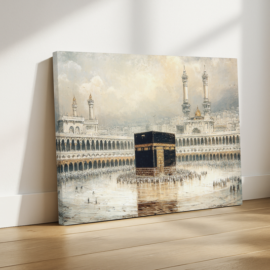 Elegant Kaaba in Mecca Canvas – Minimal Islamic Wall Art