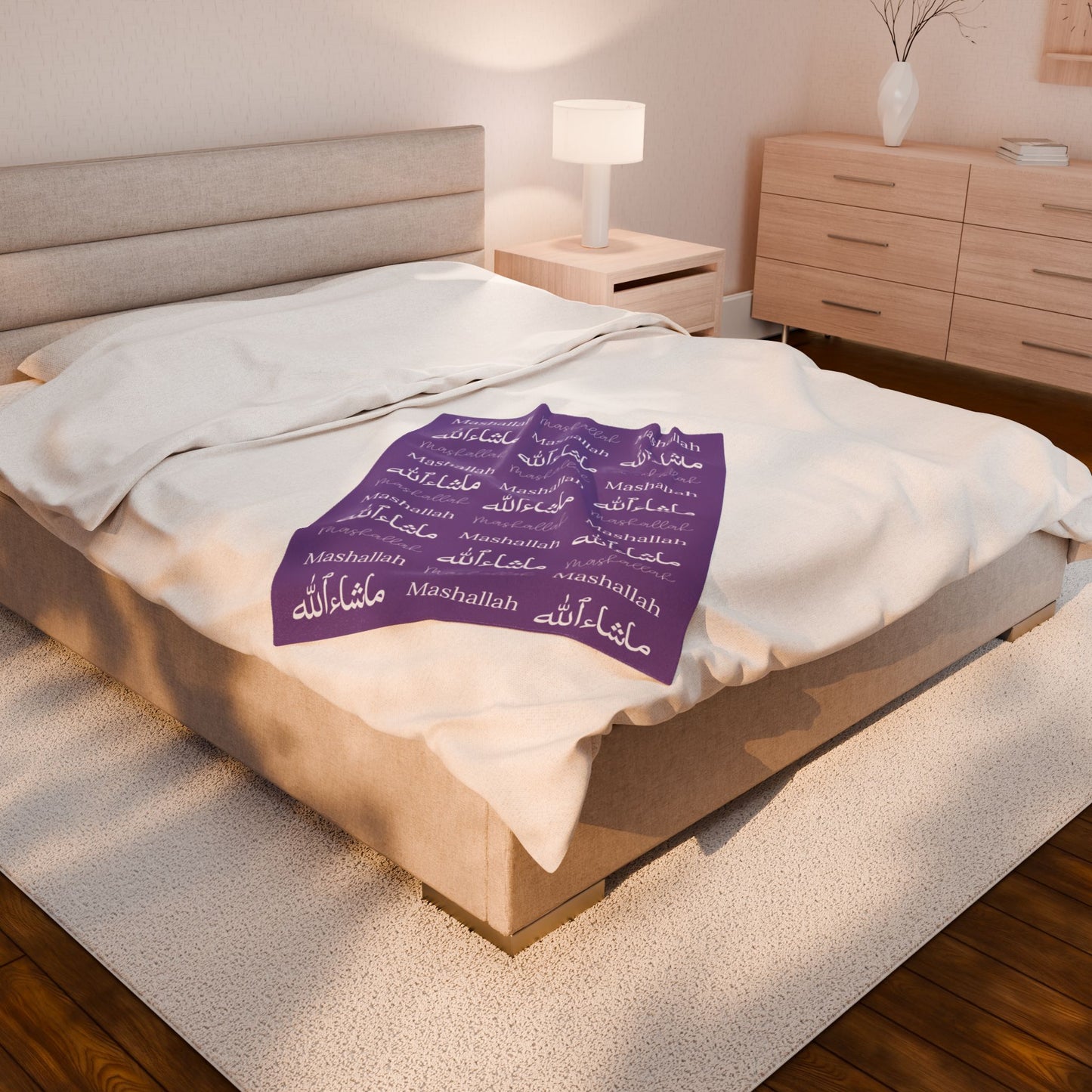 Mashallah Blanket – Purple & White
