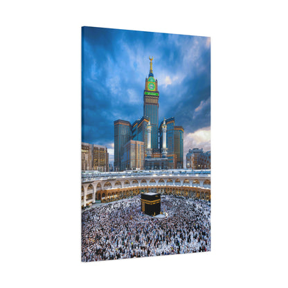 Majestic Kaaba Canvas – Mecca Clock Tower Wall Art (1.25" Depth)