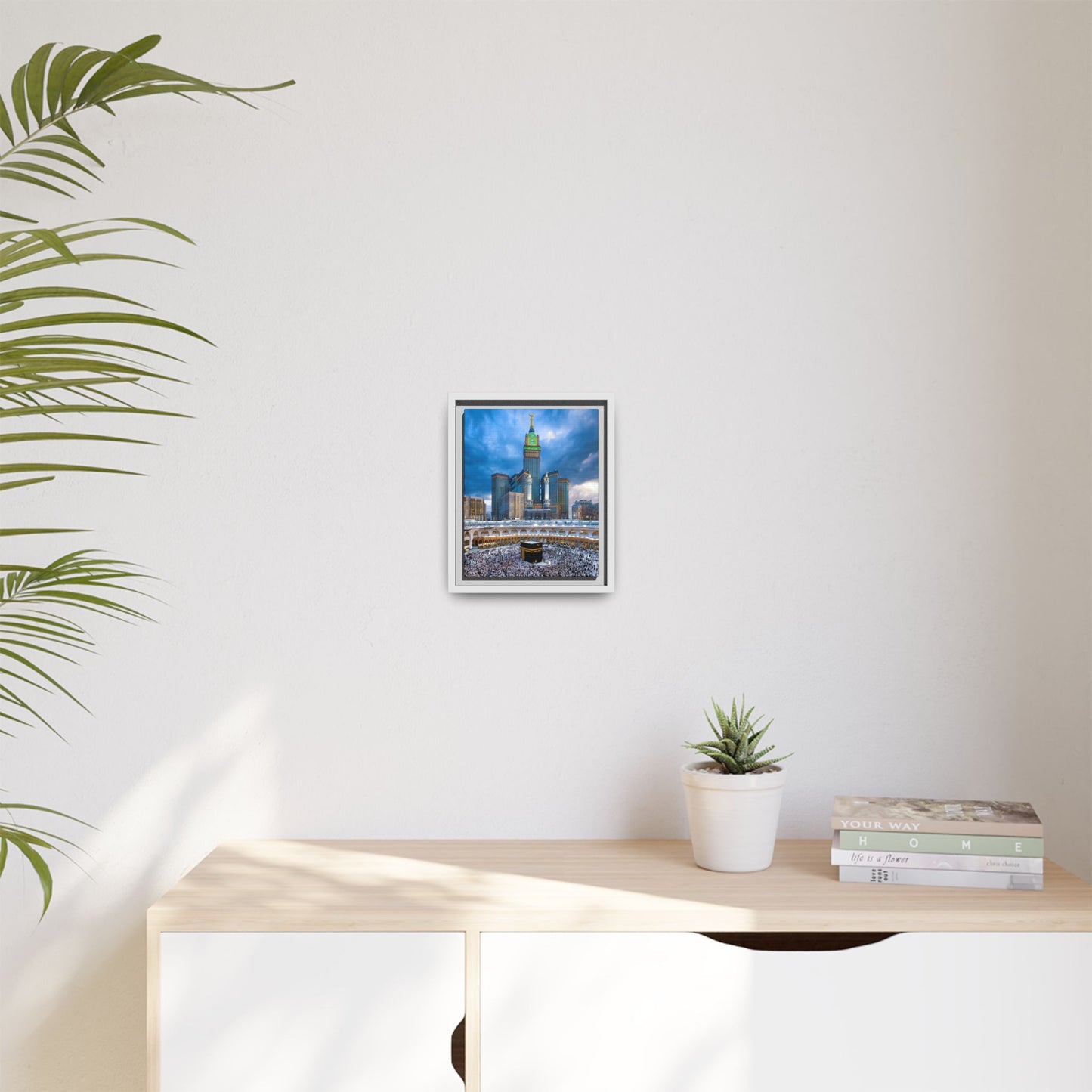 Kaaba & Clock Tower – Classic Makkah Framed Canvas