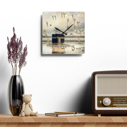 Kaaba Acrylic Wall Clock - Arabic Numerals
