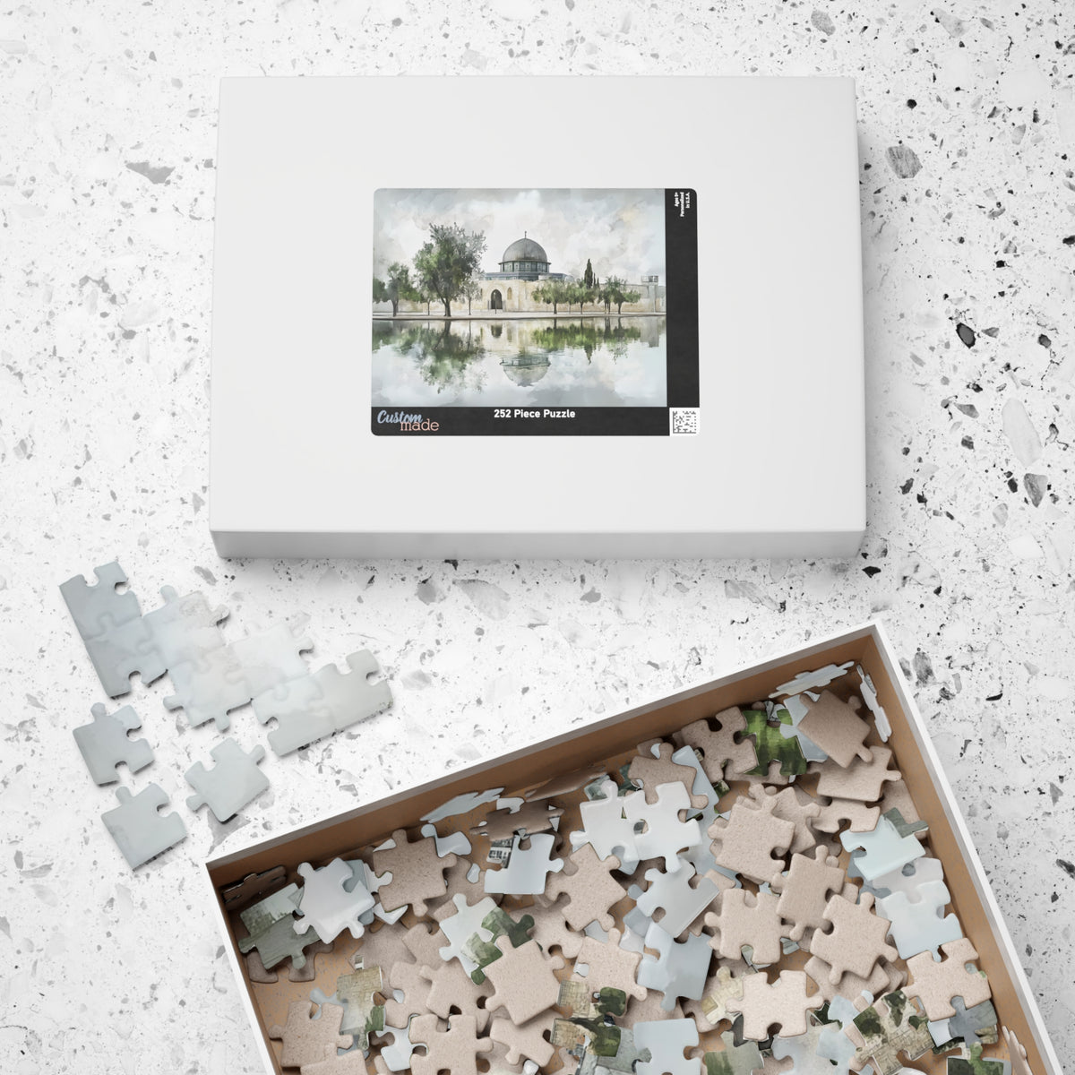 Masjid Al-Aqsa Watercolor Puzzle – Jerusalem Islamic Jigsaw Puzzle