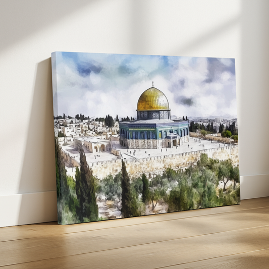 Dome of the Rock Islamic Canvas – Scenic Jerusalem Wall Art