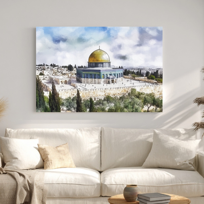 Dome of the Rock Islamic Canvas – Scenic Jerusalem Wall Art