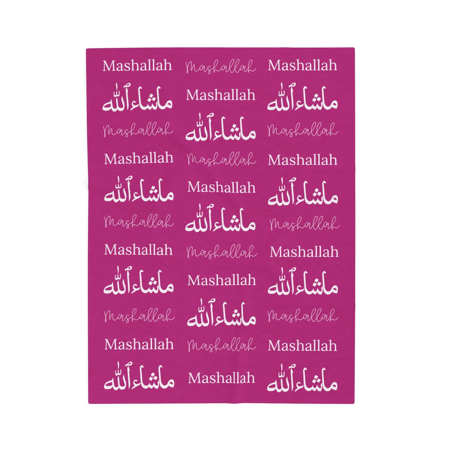 Mashallah Blanket – Magenta Pink & White