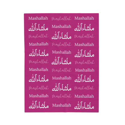 Mashallah Blanket – Magenta Pink & White