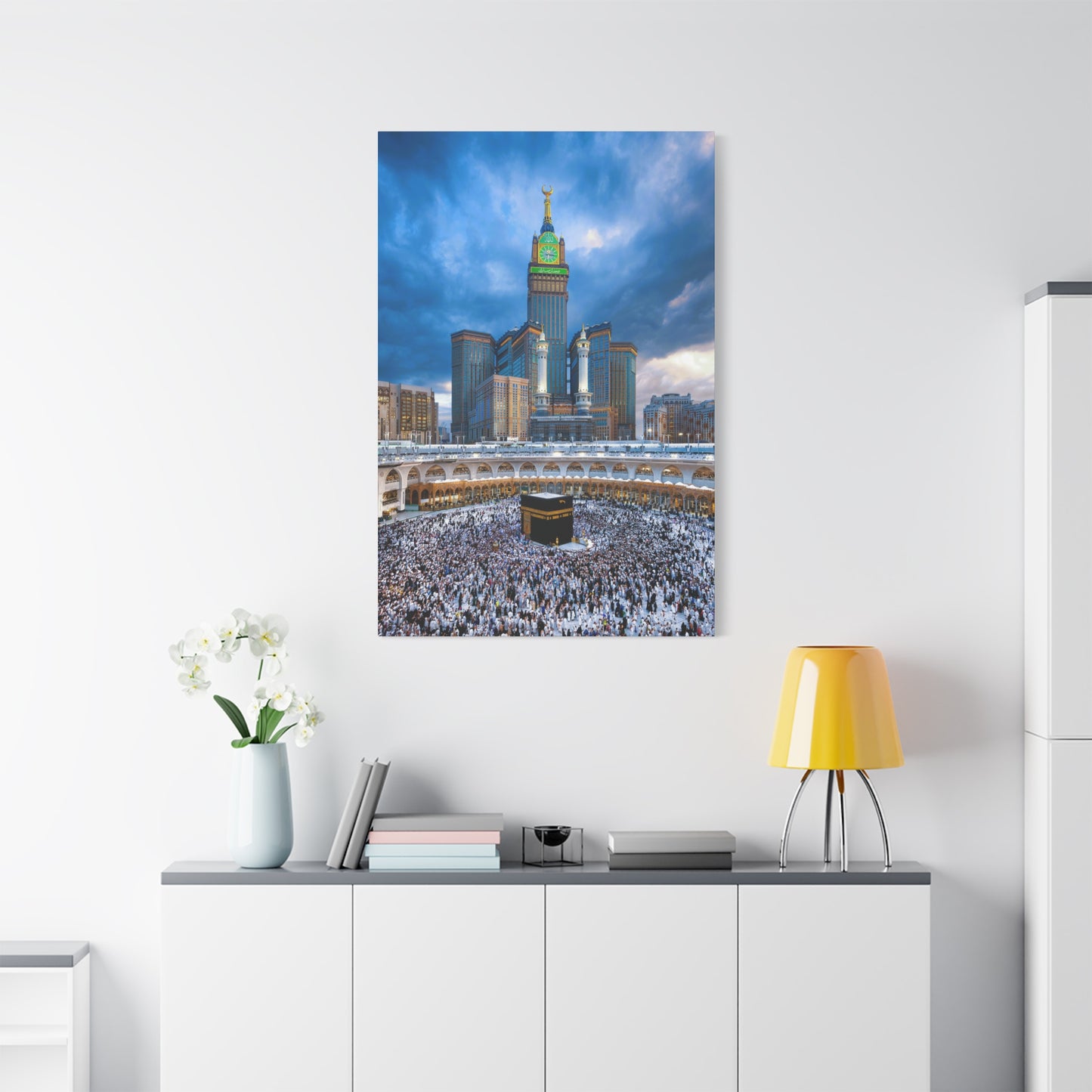 Majestic Kaaba Canvas – Mecca Clock Tower Wall Art (1.25" Depth)