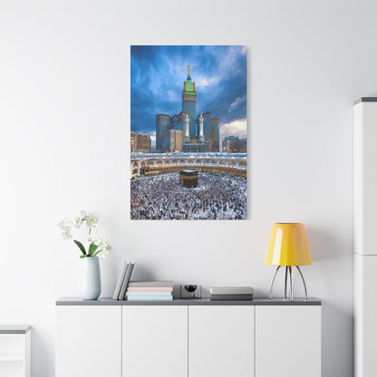 Majestic Kaaba Canvas – Mecca Clock Tower Wall Art (1.25" Depth)