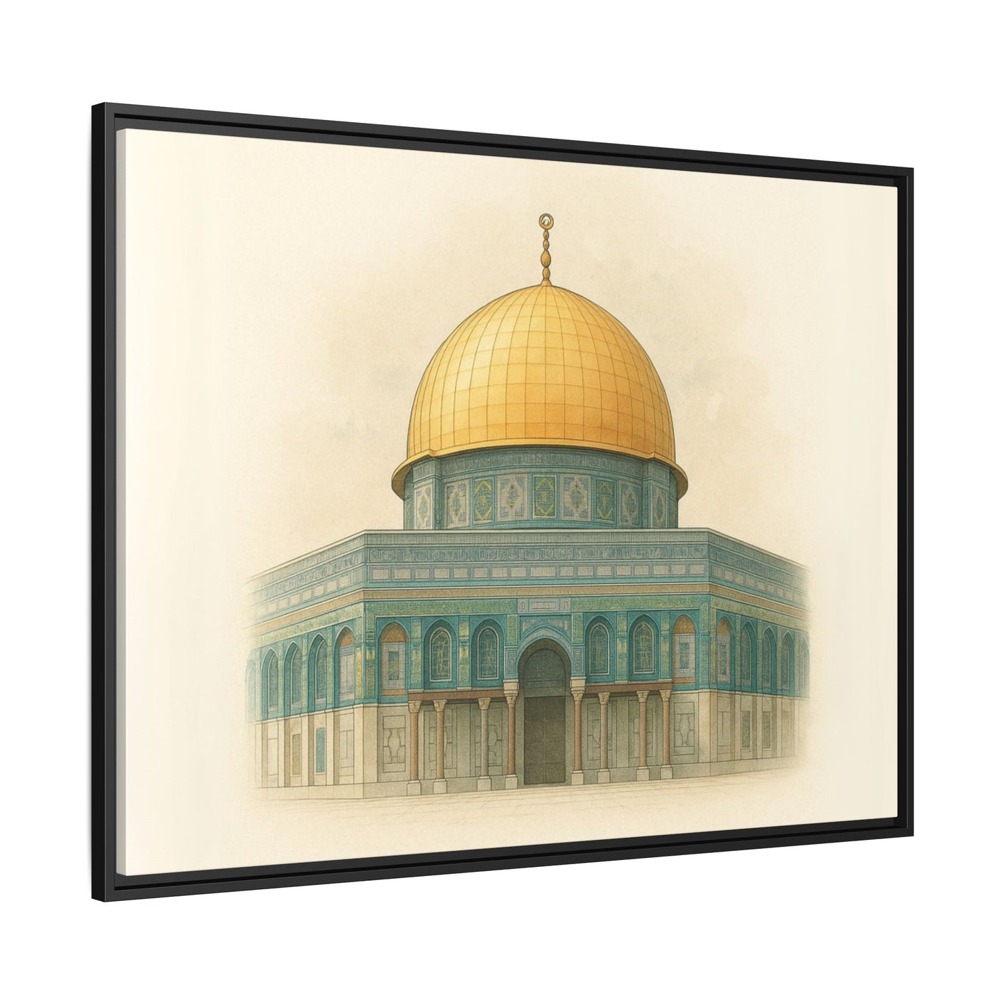 Dome of the Rock Modern Framed Canvas Art