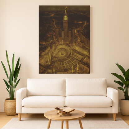 Kaaba Under the Night Sky – Canvas Wall Art (1.25" Depth)