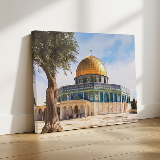 Golden Dome of Rock Masjid – Islamic Art Canvas