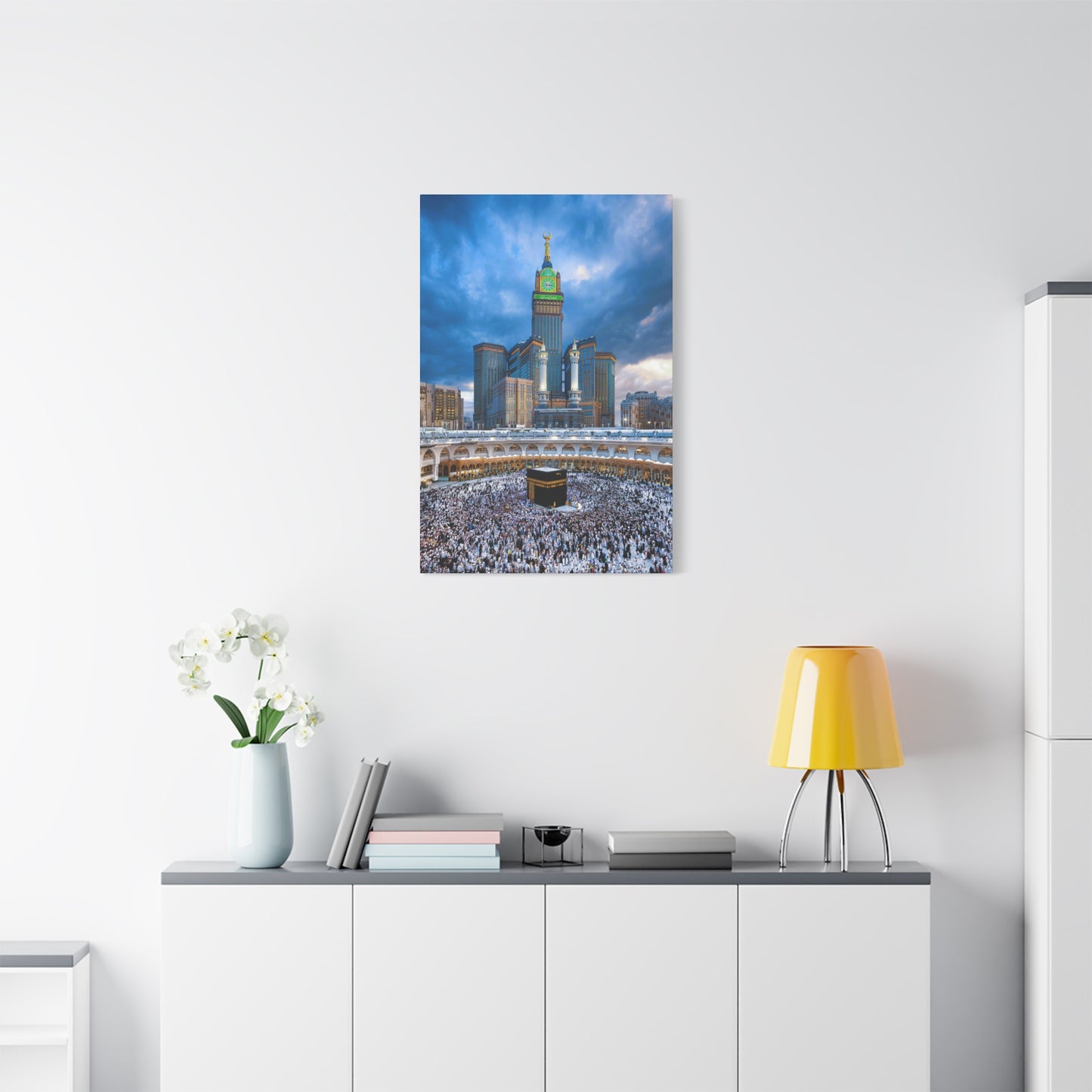 Majestic Kaaba Canvas – Mecca Clock Tower Wall Art (1.25" Depth)