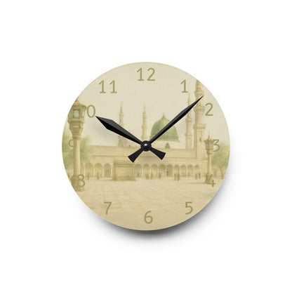 Masjid Nabawi Acrylic Wall Clock - English Numerals