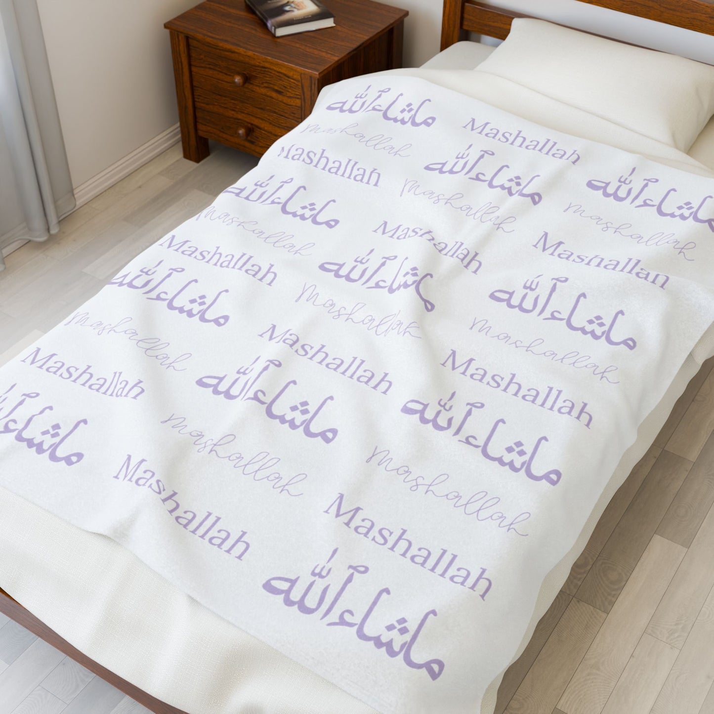 Mashallah Blanket – Lilac Text