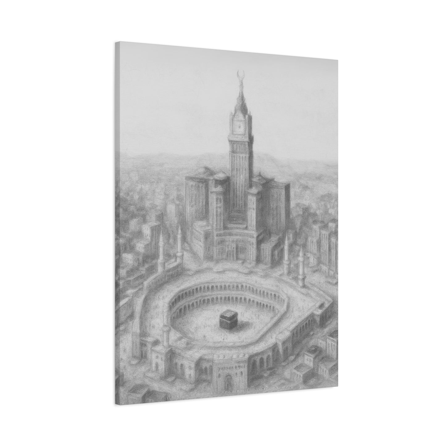 Makkah Skyline Canvas – Kaaba & Clock Tower Art (1.25" Depth)