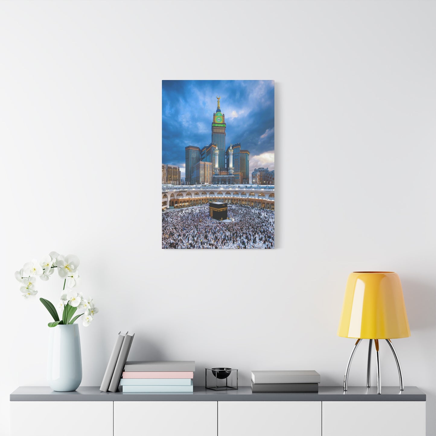 Majestic Kaaba Canvas – Mecca Clock Tower Wall Art (1.25" Depth)