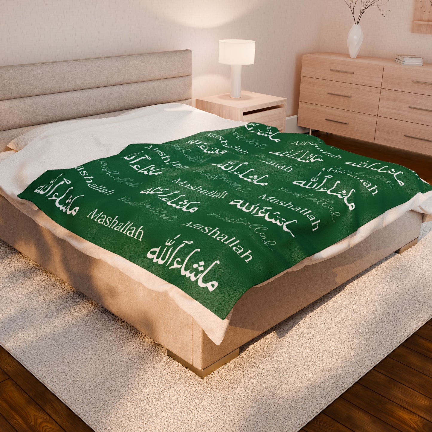 Mashallah Blanket – Green & White