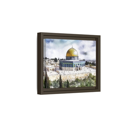 Dome of the Rock – Blue Sky & Olive Trees Framed Canvas