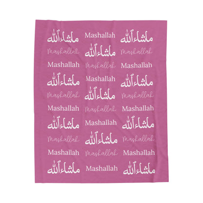 Mashallah Blanket – Mauve Pink & White