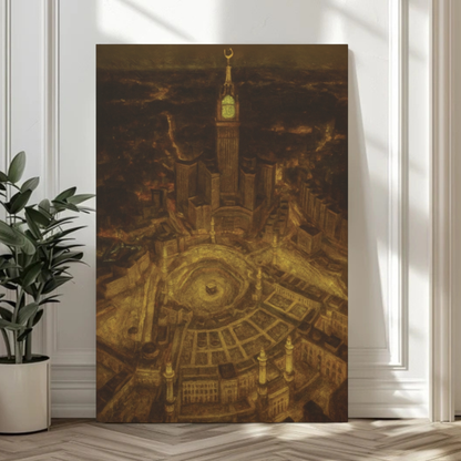 Kaaba Under the Night Sky – Canvas Wall Art (1.25" Depth)