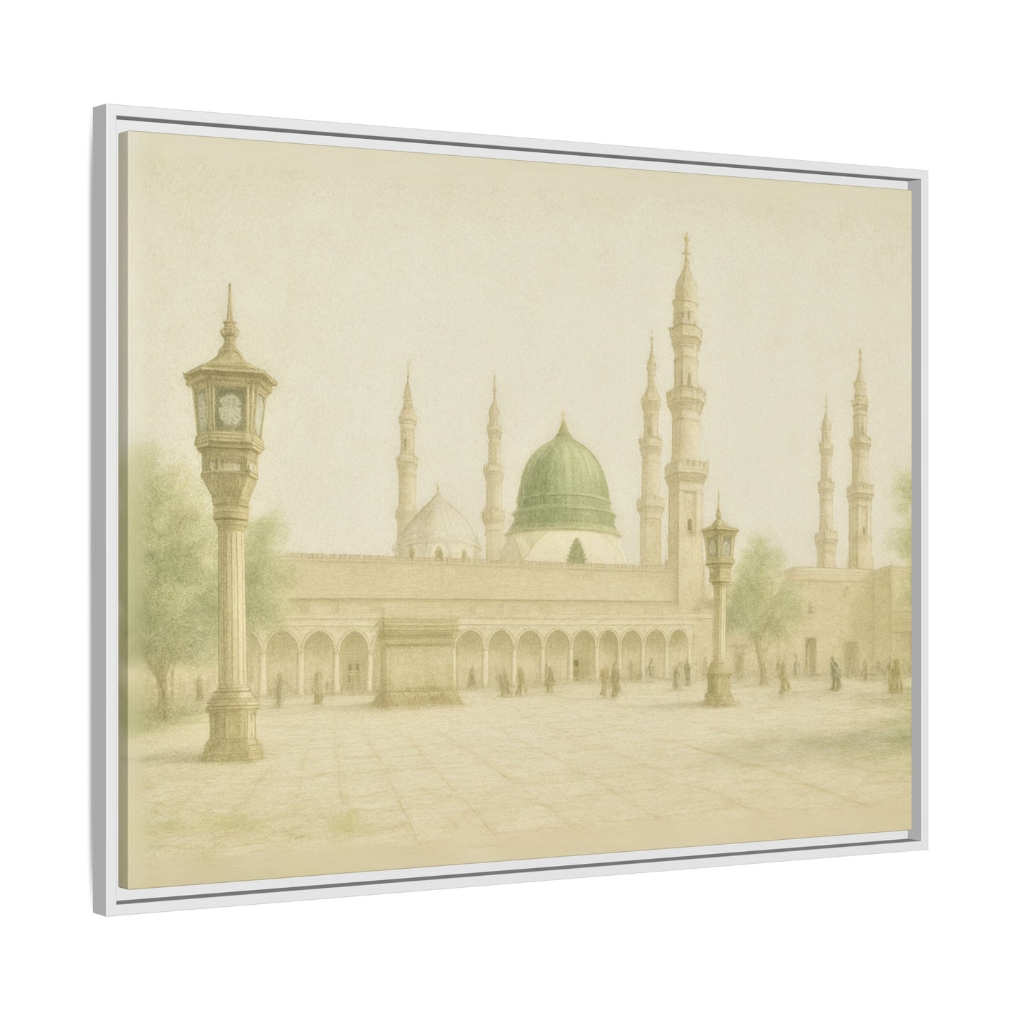 Masjid An-Nabawi Medina – Green Dome Framed Canvas