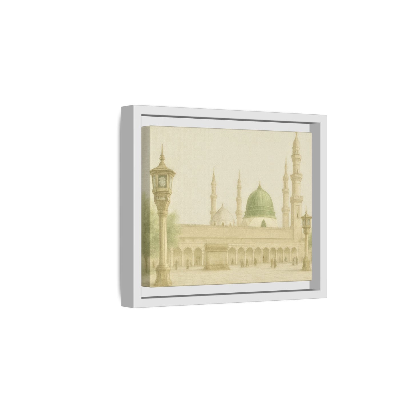 Masjid An-Nabawi Medina – Green Dome Framed Canvas