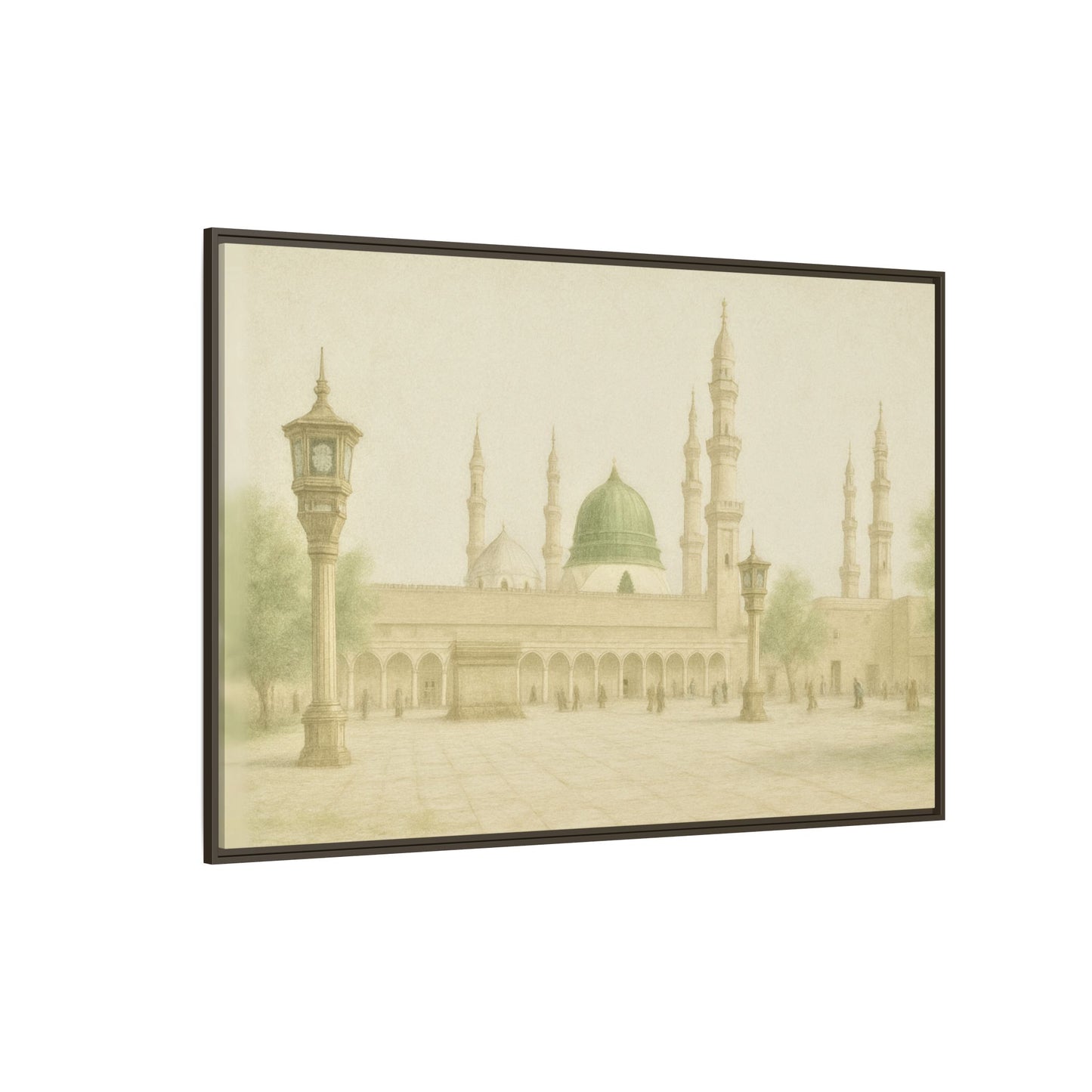 Masjid An-Nabawi Medina – Green Dome Framed Canvas