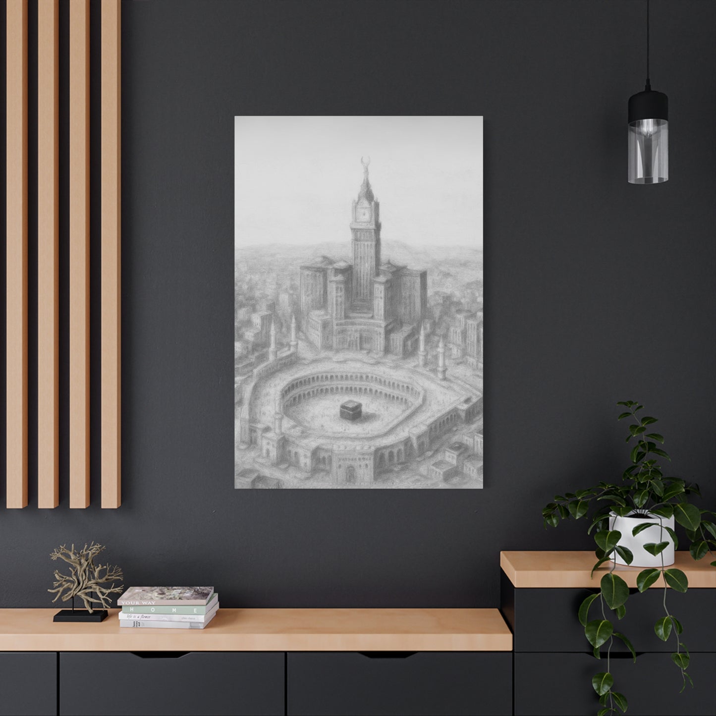 Makkah Skyline Canvas – Kaaba & Clock Tower Art (1.25" Depth)