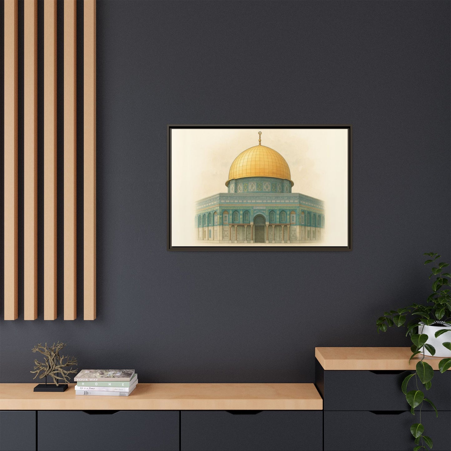 Dome of the Rock Modern Framed Canvas Art